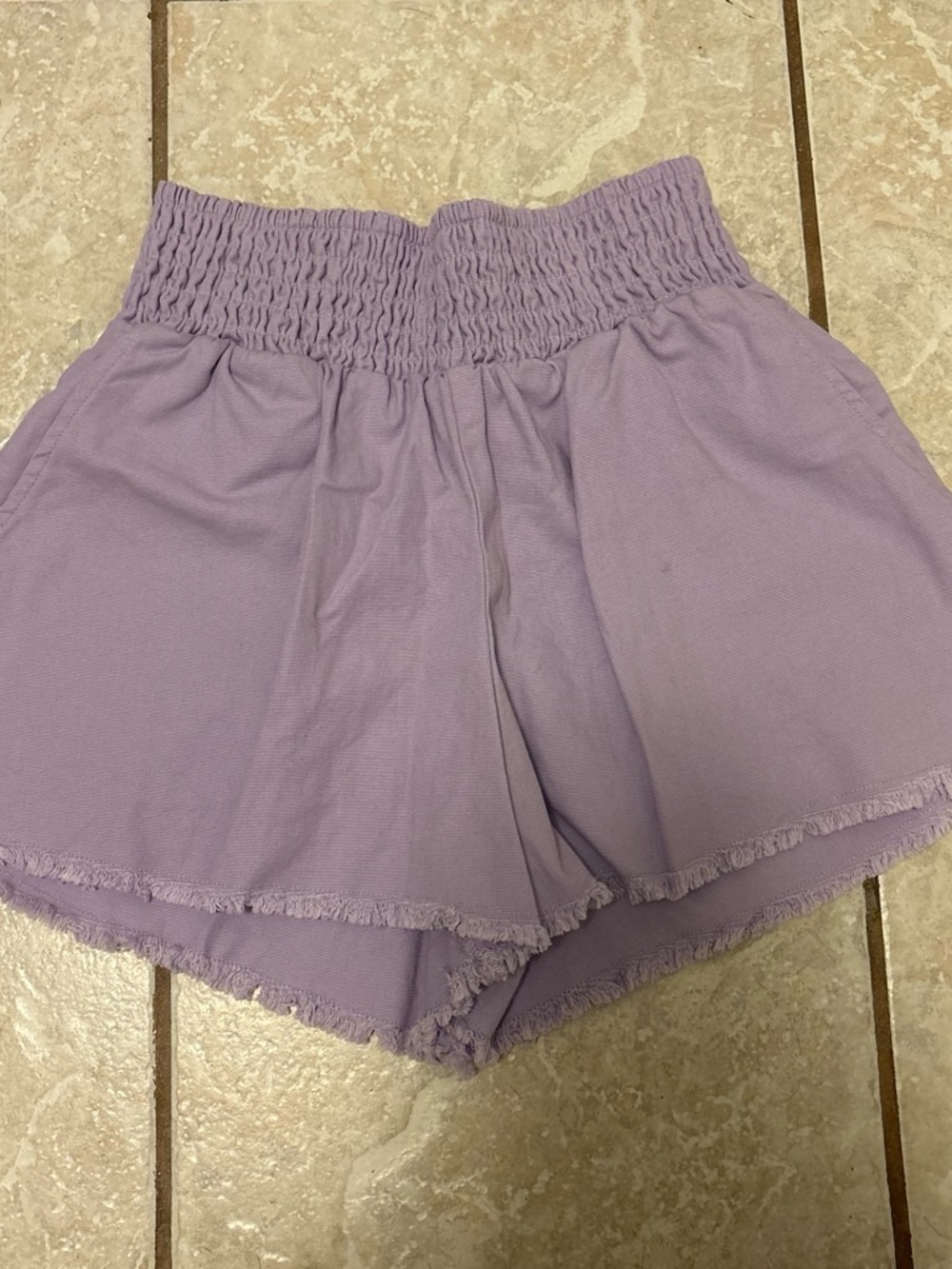 wild fable Lavender High-Waist Smocked Shorts